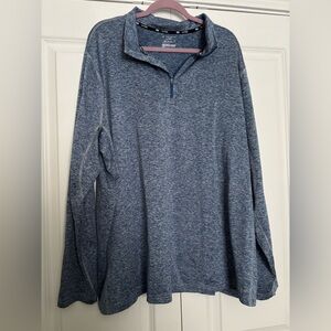 Tek Gear Blue Heathered Quarter Zip Pullover